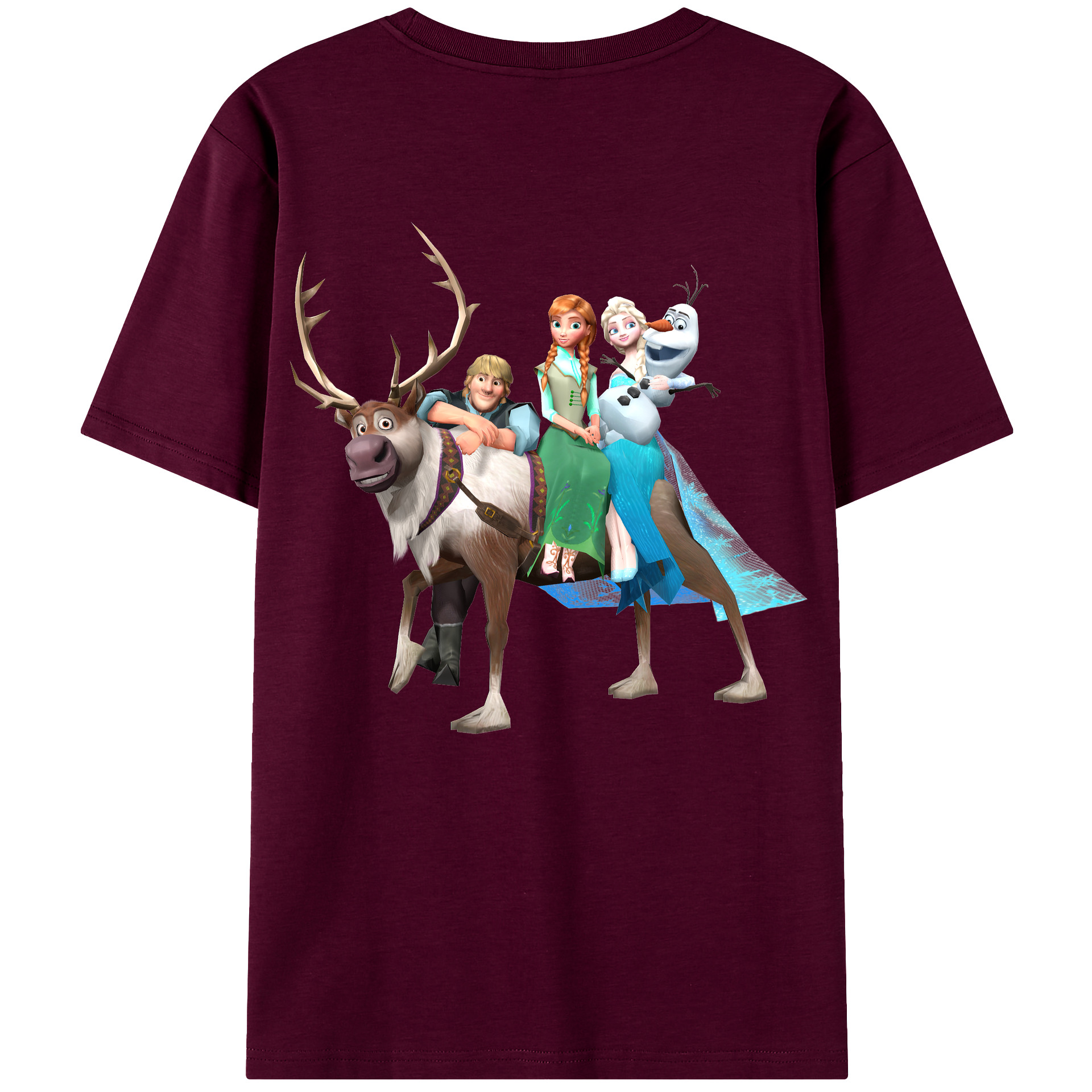 （画像用） アナと雪の女王 アンナ エルサ Frozen Anna Elsa レディース半袖Tシャツ(バックプリント)